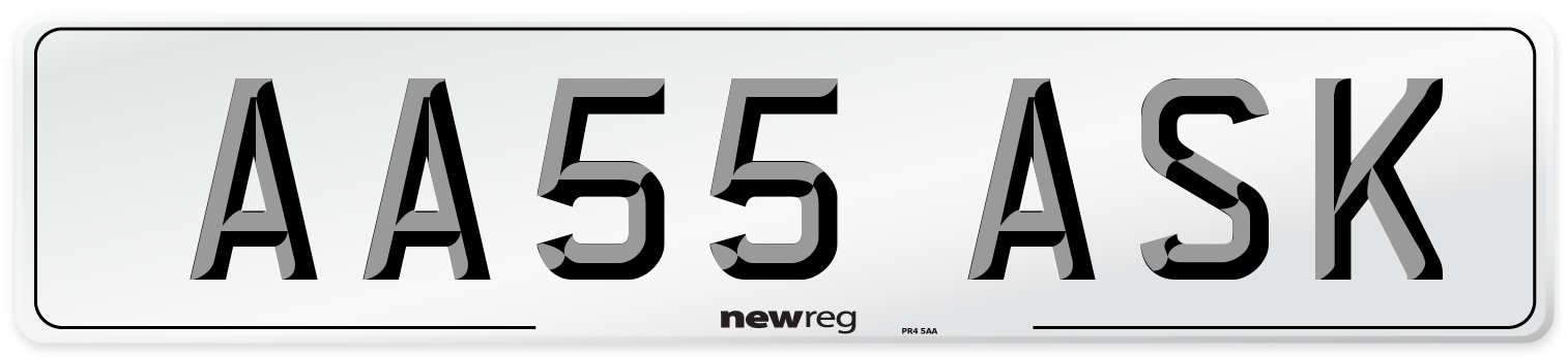 AA55 ASK Number Plate from New Reg